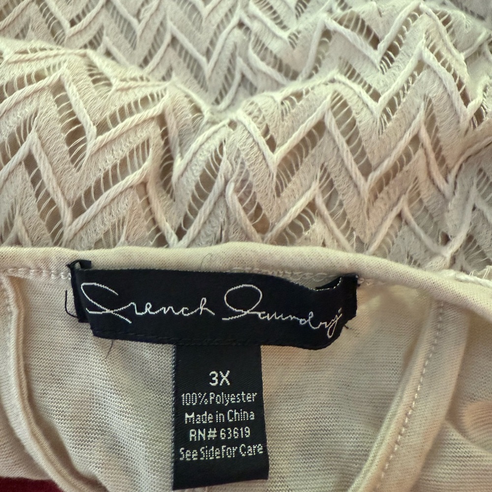 French Laundry Cream Women's Lace Robe
